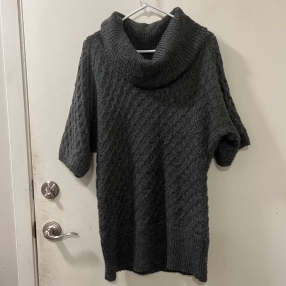 Old Navy Womens Gray Mohair Wool Blend Cowl Neck Tunic Knit Sweater Sz Medium - Picture 5 of 11